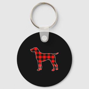 Red Buffalo Plaid Pajama Gsp Christmas Dog Lover M Key Ring