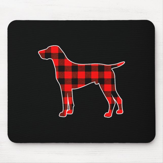 Red Buffalo Plaid Pajama Gsp Christmas Dog Lover M Mouse Mat (Front)
