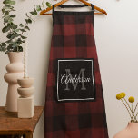 Red Buffalo Plaid | Personal Initial | Gift Apron<br><div class="desc">Wrap your loved ones in the warmth and charm of classic Red Buffalo Plaid with a personal touch. Whether it's for a birthday,  anniversary,  or just to show someone you care,  this customisable gift is sure to make a lasting impression.</div>