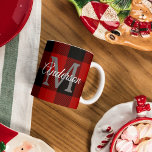 Red Buffalo Plaid | Personal Initial | Gift Mug<br><div class="desc">Wrap your loved ones in the warmth and charm of classic Red Buffalo Plaid with a personal touch. Whether it's for a birthday,  anniversary,  or just to show someone you care,  this customisable gift is sure to make a lasting impression.</div>