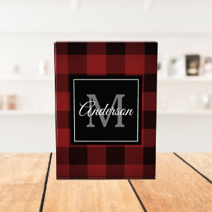 Red Buffalo Plaid Personal Initial Gift Photo
