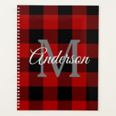 Red Buffalo Plaid | Personal Initial | Gift Planner (Front)