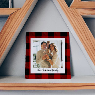 Red Buffalo Plaid & Personal Name And Photo