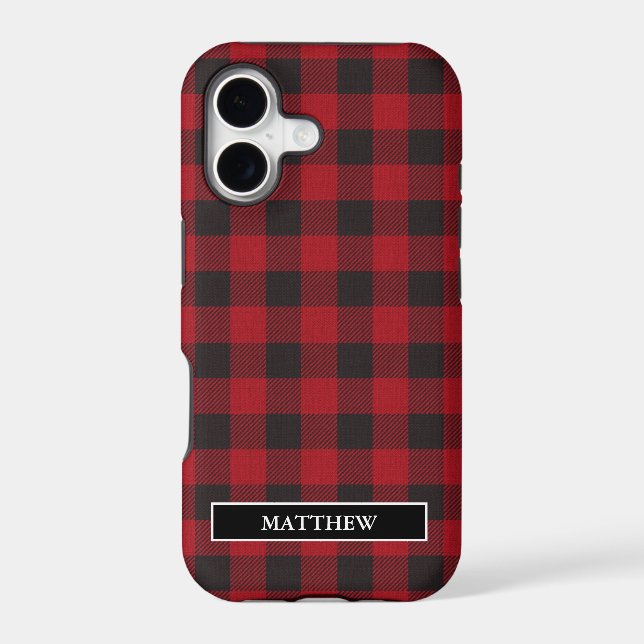 Red Buffalo Plaid Personalized Name (Back)