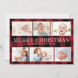 Red Buffalo Plaid Photo Gallery Christmas Card