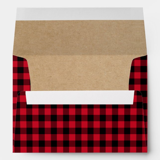 Red Buffalo Plaid, Red Flannel Envelope (Back (Bottom))