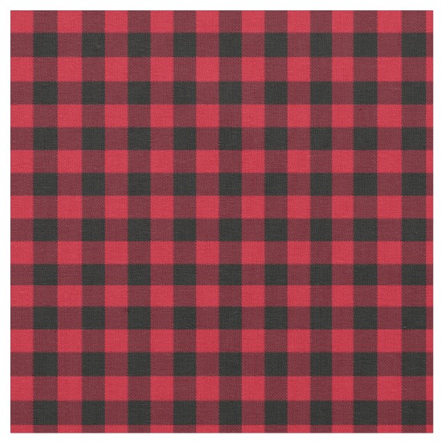 Red Buffalo Plaid, Red Flannel Fabric (Close Up)