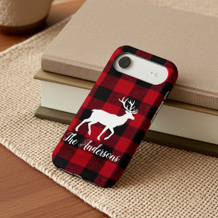 Red Buffalo Plaid & Reindeer   Personal Name