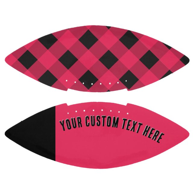 Red Buffalo Plaid Rustic Check Pattern American Football (Panels)