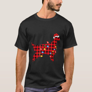 Red Buffalo Plaid Santa Irish Setter Dog Christmas T-Shirt