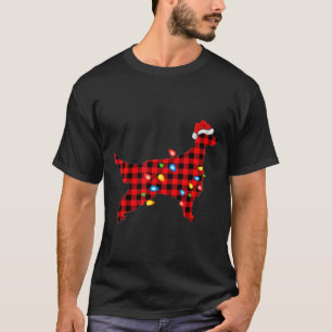 Red Buffalo Plaid Santa Irish Setter Dog Christmas T-Shirt
