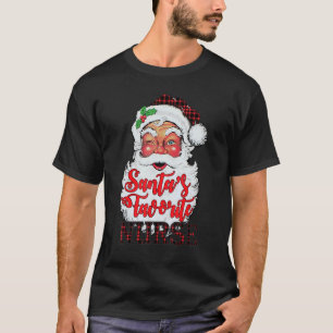 Red Buffalo Plaid Santa's Favourite Nurse Xmas Nur T-Shirt