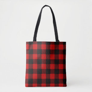 Red Buffalo Plaid Tote Bag