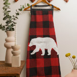 Red Buffalo Plaid & White Bear Apron<br><div class="desc">Red Buffalo Plaid & White Bear</div>
