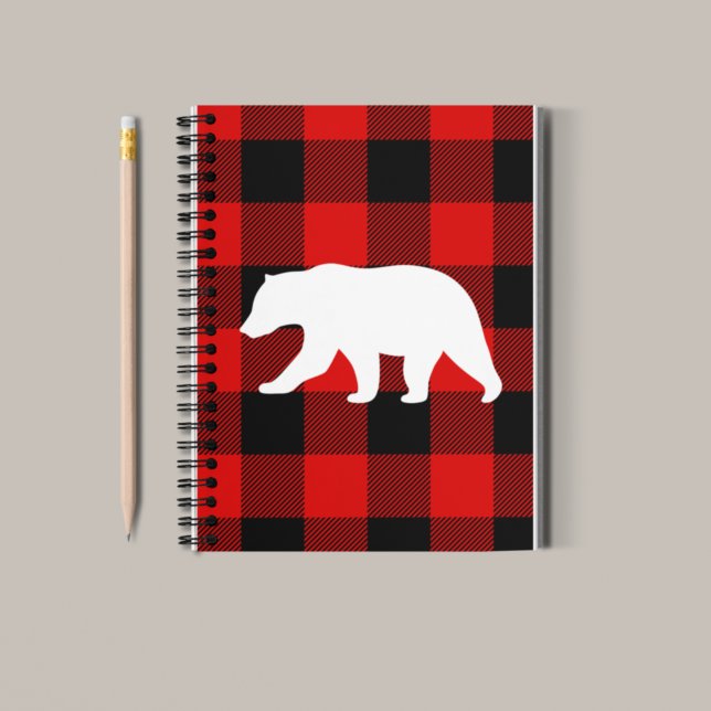 Red Buffalo Plaid & White Bear Notebook (Creator Uploaded)