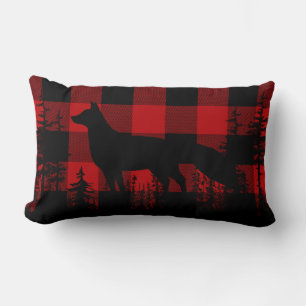 Red Buffalo Plaid Woodland Pine Forest Fox Lumbar Lumbar Cushion
