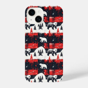 Red Buffalo Plaids Polar Bear iPhone 14 Case