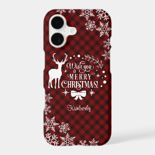 Red buffalo Wish you a MERRY CHRISTMAS Monogram