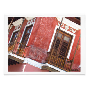 Red Building in Old San Juan Puerto Rico Photo Print