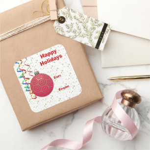 Red Bulb Christmas Gift Tag