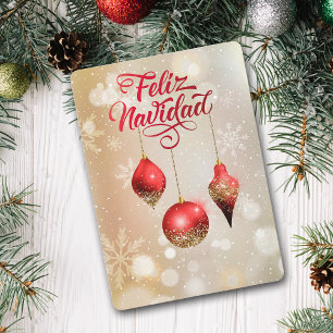 Red Bulbs Feliz Navidad Photo Template Christmas