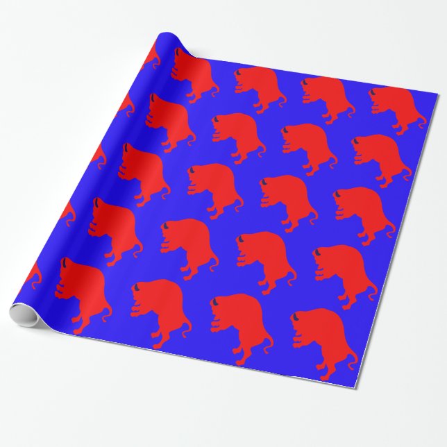 Red Bull Blue Wrapping Paper (Unrolled)