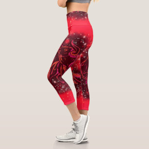 Red Bull Capri Leggings Running In Starry Night