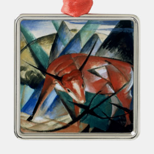 Red Bull (gouache on paper) Metal Tree Decoration