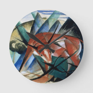 Red Bull (gouache on paper) Round Clock