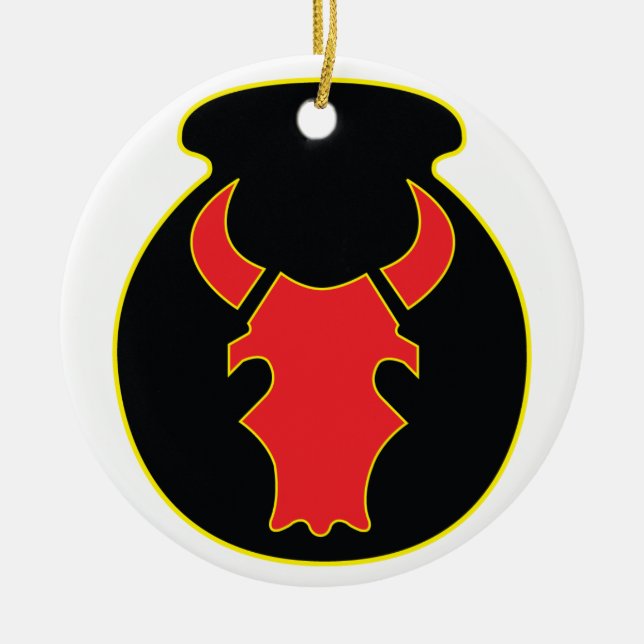 Red Bull patch and crest ceramic ornament (Front)