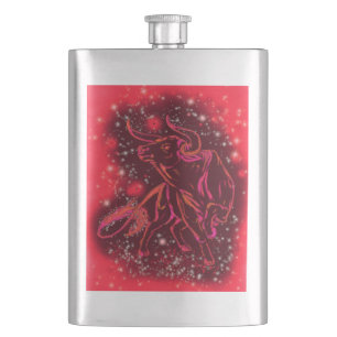 Red Bull Running At Starry Night Flask