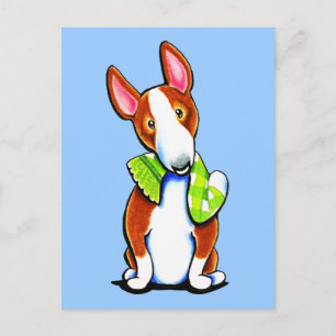 Red Bull Terrier Lets Play Postcard