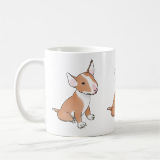 Red bull terrier puppy mug