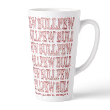 Red "BULLPEW" Latte Mug