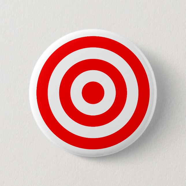 Red Bullseye Target 6 Cm Round Badge (Front)