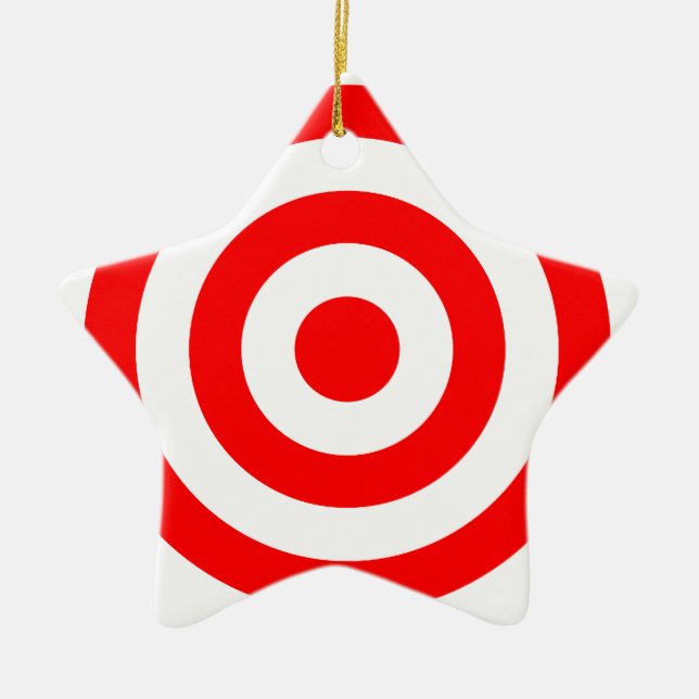 Red Bullseye Target Ceramic Tree Decoration (Front)