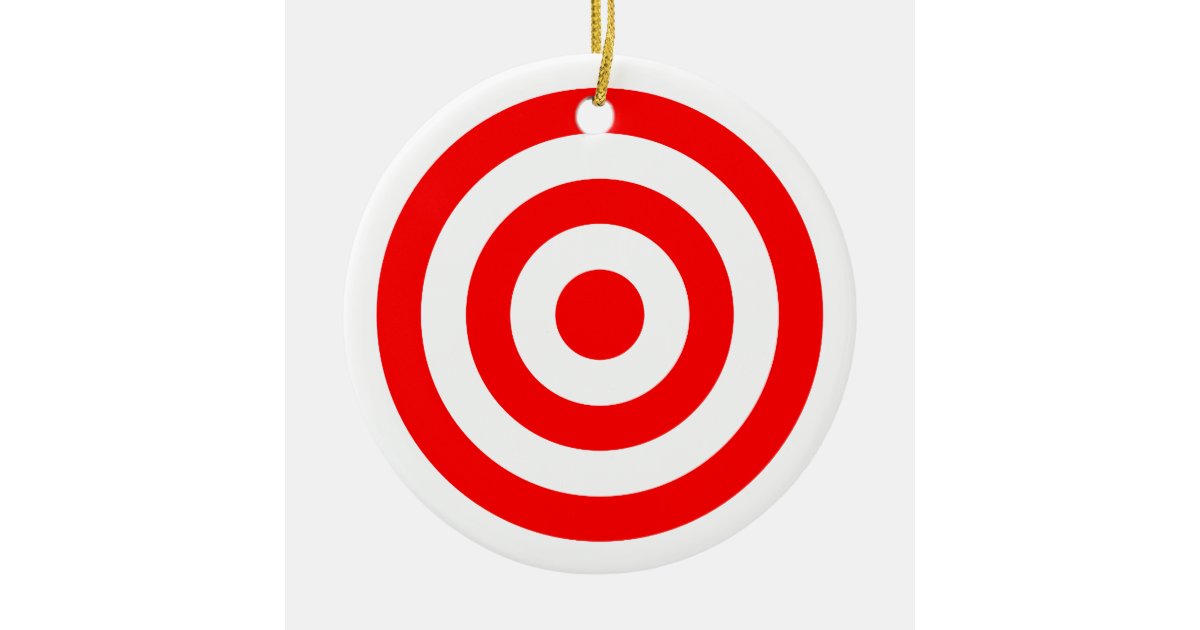 Red Bullseye Target Christmas Ornament Zazzle.co.uk