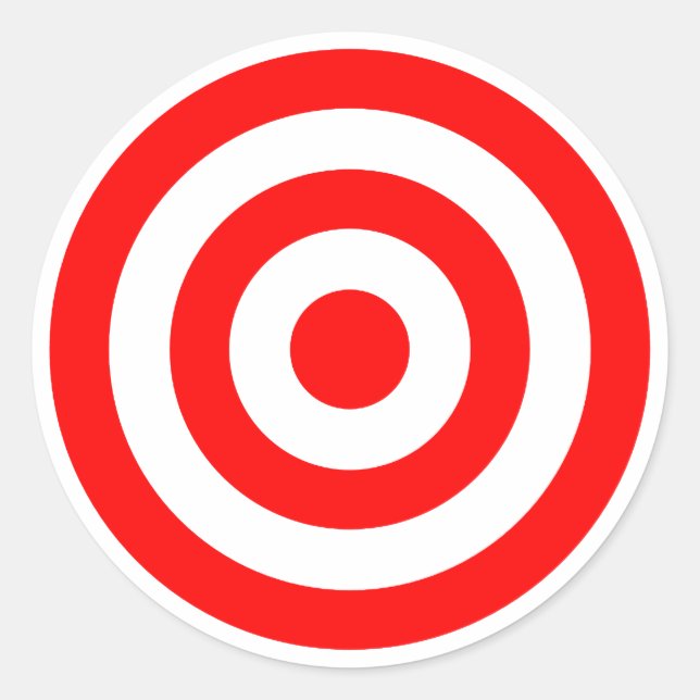 Red Bullseye Target Classic Round Sticker (Front)