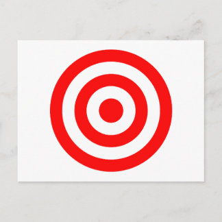 Red Bullseye Target Postcard