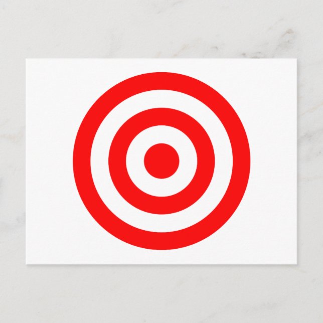 Red Bullseye Target Postcard (Front)