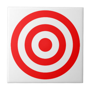 Red Bullseye Target Tile