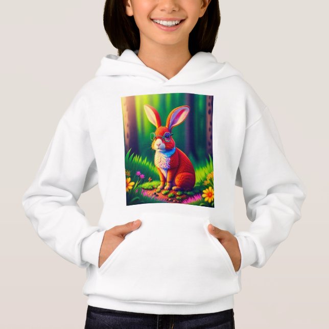 Red Bunny Sitting on Grass (Front)