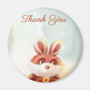 red bunny Thank You Magnet