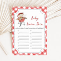 Red Burger BBQ Baby Shower Baby Name Race Game