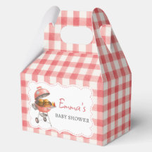 Red Burger BBQ Baby Shower Favour Boxes
