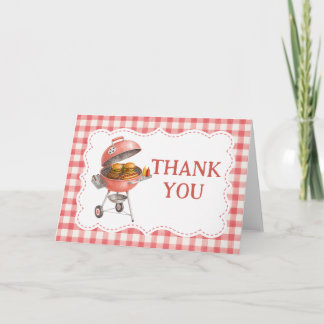 Red Burger BBQ Baby Shower Thank You Card