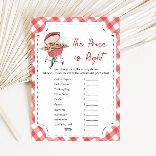 Red Burger BBQ Baby Shower The Price is Right Game