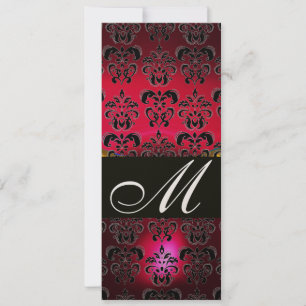 RED BURGUNDY BLACK DAMASK MONOGRAM Ruby Programme