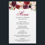 Red Burgundy Blush Floral Chic Wedding Dinner Menu<br><div class="desc">Red Burgundy Blush Floral Wedding Dinner Menu Card. For further customisation,  please click the "customise further" link and use our design tool to modify this template. If you need help or matching items,  please contact me.</div>