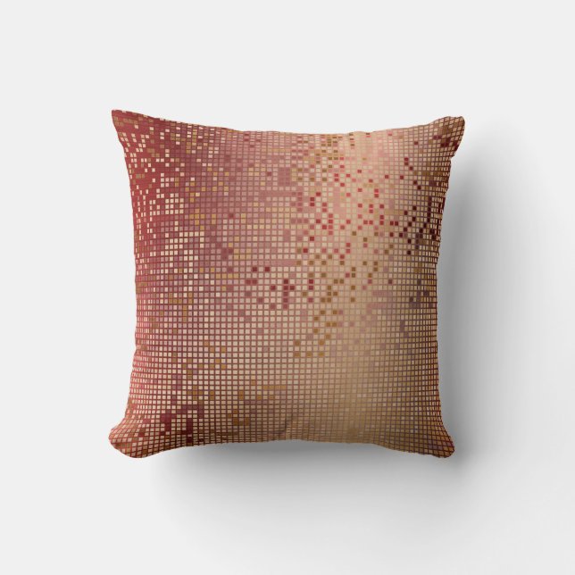 Red Burgundy Gold Vip Shiny Cyber Numeric IT Cushion (Front)